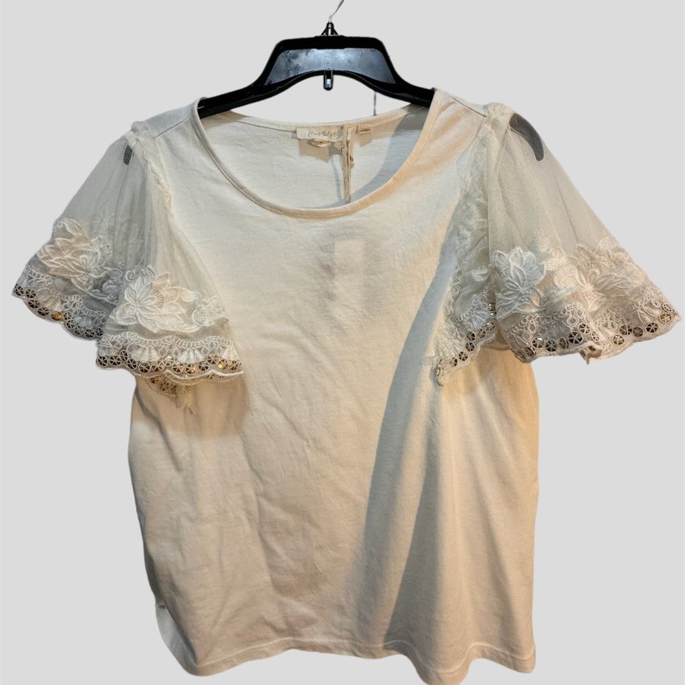 Forever that girl size small white cotton top NWT